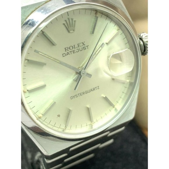 Rolex Men's Watch 17000 Oyster Quartz Datejust Vintage Swiss 36mm Silver… - Picture 13 of 14